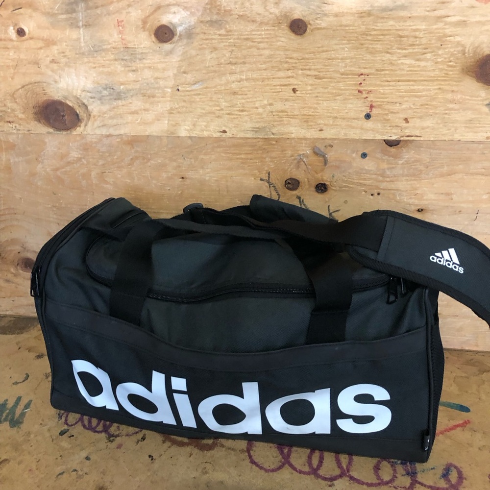 Adidas Black Men's Duffel Bag Gym Fitness Small Size 18”x10”x8”